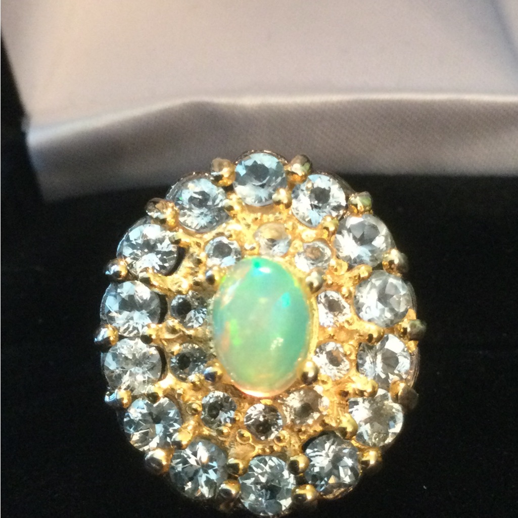 Top Quality Genuine Fiery Opal With Tanzanite Topaz See The Video 250$